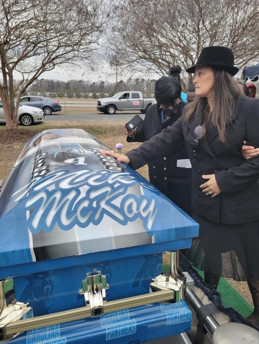 Casket With Custom Wrap